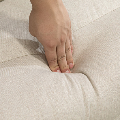 HOMCOM Sitzsack mit Bettfunktion, neigbare Lehne, klappbar, bis 120kg, 70 x 72 x 56 cm, Beige