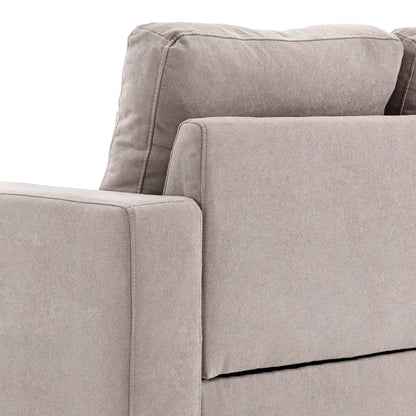 HOMCOM 3-Sitzer-Ecksofa, Leinenoptik, Wendbare Chaiselongue, 193x136x85 cm, Hellgrau