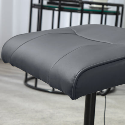 HOMCOM Massagesessel mit Fußhocker, Ergonomischer Stuhl mit 10 Vibrationspunkten, Kunstleder, 76 x 81 x 105 cm, Dunkelgrau