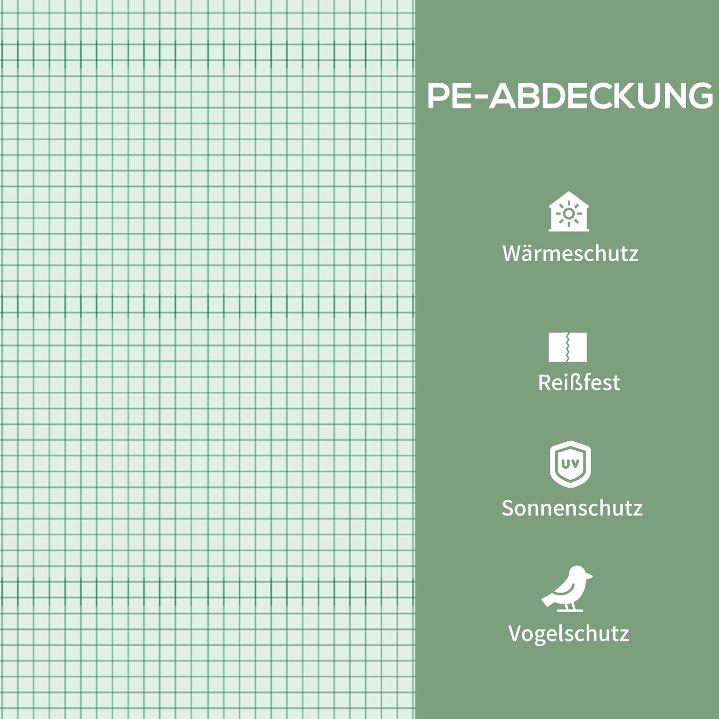 Outsunny Folien-Gewächshaus, Treibhaus, Mini-Gewächshaus, Pflanzenhaus, Frühbeet, 4 Regalfächer, 69 x 50 x 165 cm, Grün