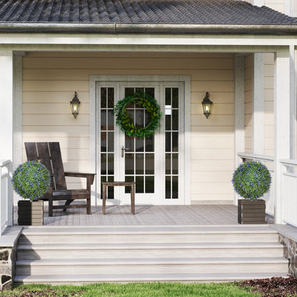 HOMCOM 2-teiliges Kunstbaum-Set, Künstliche Lavendelbäume, Erdspieße, UV-beständig