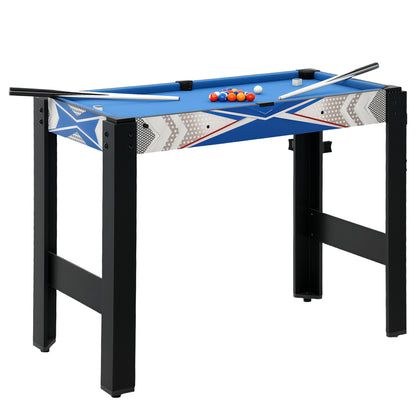 SPORTNOW 5-in-1-Spieletisch, Billard, Tischtennis, Hockey, Basketball, Bogenschießen, Zubehör inklusive, MDF, Kunststoff, Blau