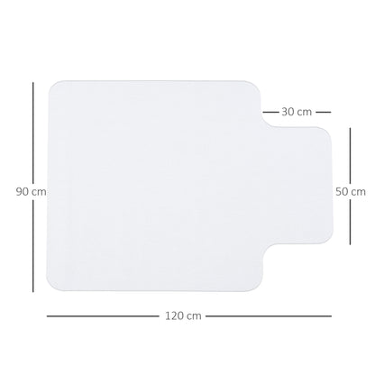 HOMCOM Stuhlunterlage für Hartböden, 90 x 120 cm, rutschfest, transparent Bodenmatten zum Schutz von Holz und Fliesen, für Büro und Zuhause