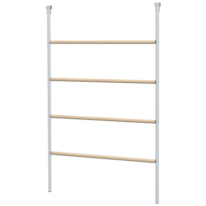 PawHut Sitzleiter für Hühner, 4 Sitzstangen, wetterfest, für 4-6 Hühner, Stahl/Holz