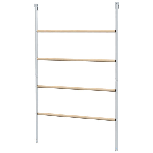 PawHut Sitzleiter für Hühner, 4 Sitzstangen, wetterfest, für 4-6 Hühner, Stahl/Holz