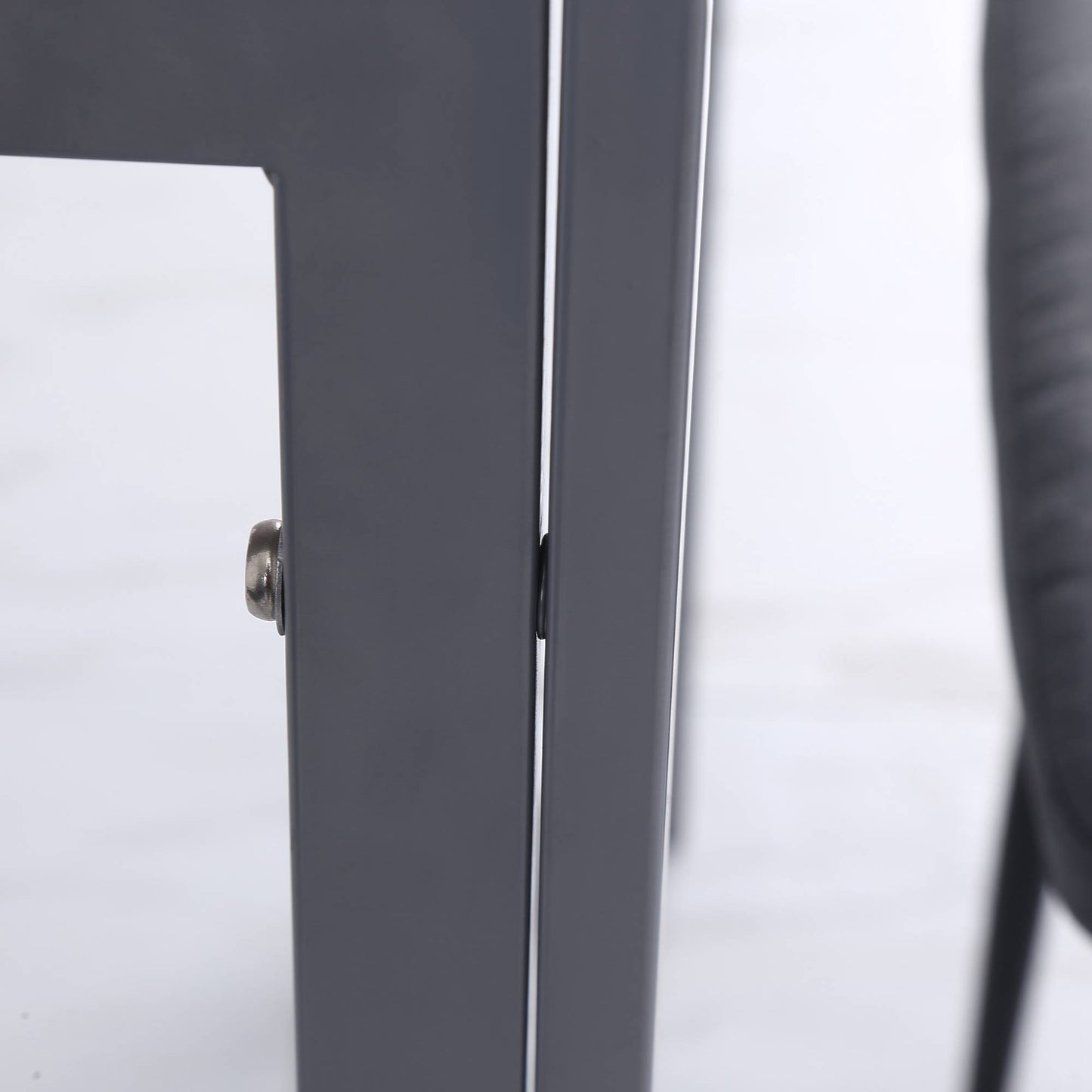 HOMCOM Esstisch Küchentisch Glastisch Quadratischer Tisch, Glasplatte, kompaktes Design, Grau