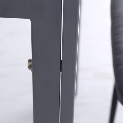 HOMCOM Esstisch Küchentisch Glastisch Quadratischer Tisch, Glasplatte, kompaktes Design, Grau