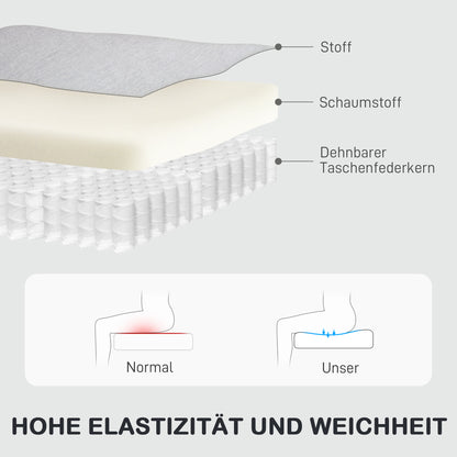 HOMCOM Verstellbarer Relaxsessel mit Fußstütze, Moderner Polstersessel, Hellgrau
