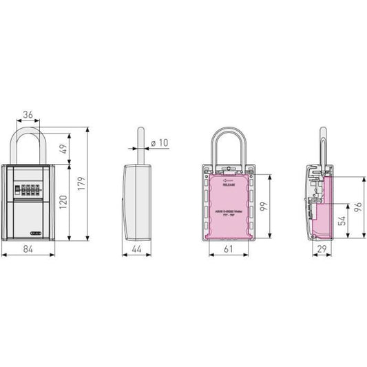 Key box - ABUS - 797 LED KeyGarage B - Handle - Customizable digital code - LED - Storage for up to 20 keys
