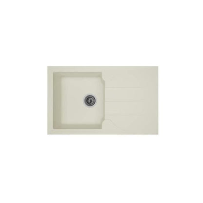 STRADOUR Built-in kitchen sink 1 bowl + 1 drainer Aloa - Resin - 81 x 50 cm - White