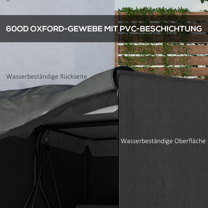 Outsunny Abdeckung für Gartenschaukel, Schutzhülle für Hollywoodschaukel, Abdeckhaube, wasserfest, 177 x 114 x 152 cm, Grau