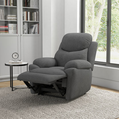 HOMCOM Relaxsessel Liegesessel Fernsehsessel, Liegefunktion Leinenoptik, 93 cm x 88 cm x 102 cm, Grau