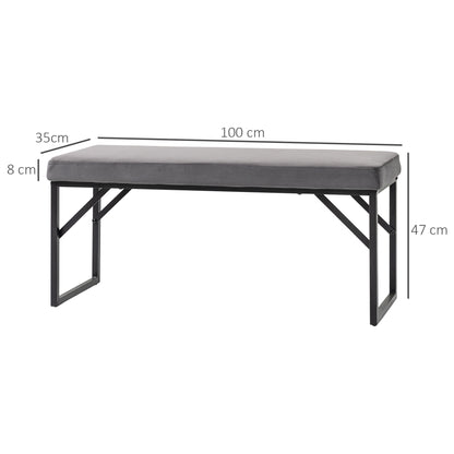 HOMCOM Sitzbank mit Polsterauflage, Schuhbank, Flurbank, inkl. Polster, Dunkelgrau + Schwarz