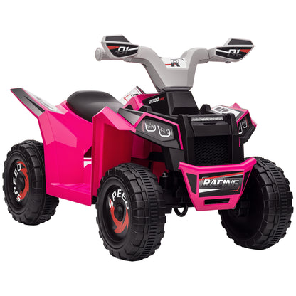 HOMCOM Elektro-Kinderquad, 2,5 km/h, Vorwärts- & Rückwärtsgang, für 18-36 Monate, Rosa