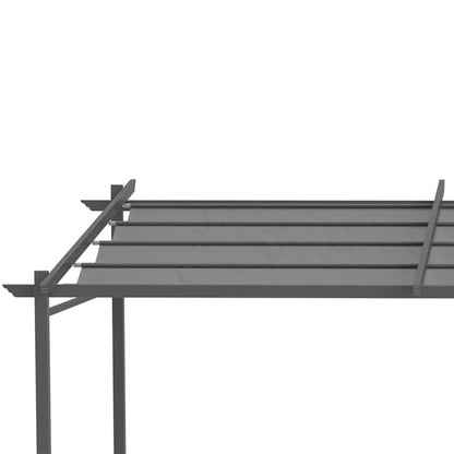 Outsunny Pergola, inklusive Befestigungsmaterial, ausziehbares Dach, 3,97 mx 2,95 mx 2,3 m, Dunkelgrau