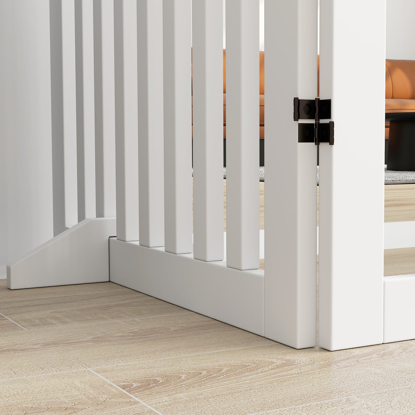 PawHut Haustiergitter, Treppenschutzgitter, Schutzgitter, 4 Teile, faltbar, Weiß