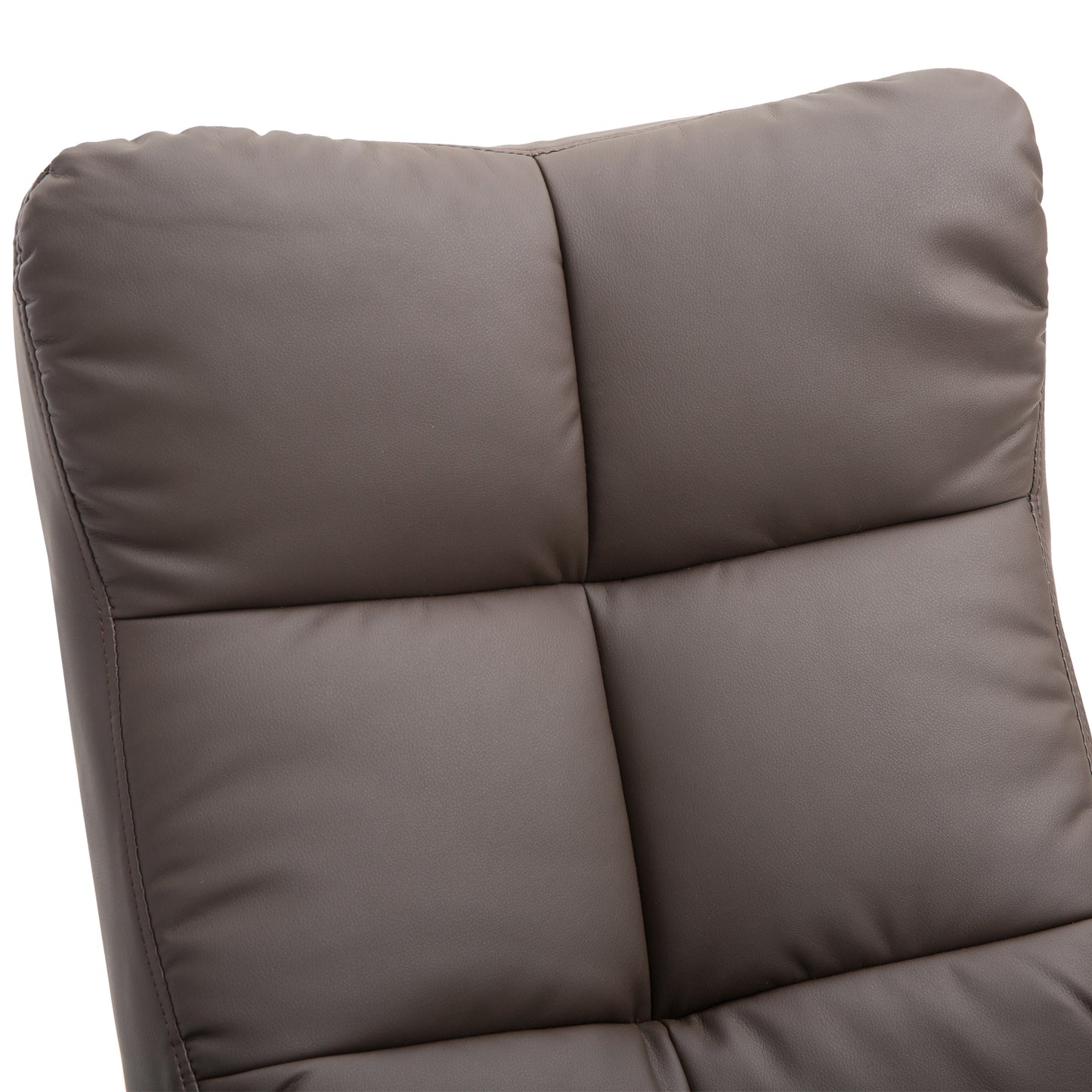 HOMCOM Relaxsessel mit Hocker, 360°drehbarer Fernsehsessel mit Liegefunktion Lesesessel für Schlafzimmer, Wohnzimmer, Kunstleder, Braun