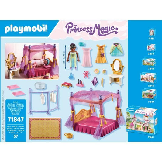 PLAYMOBIL 71847 Princess Bedroom with Four-Poster Bed