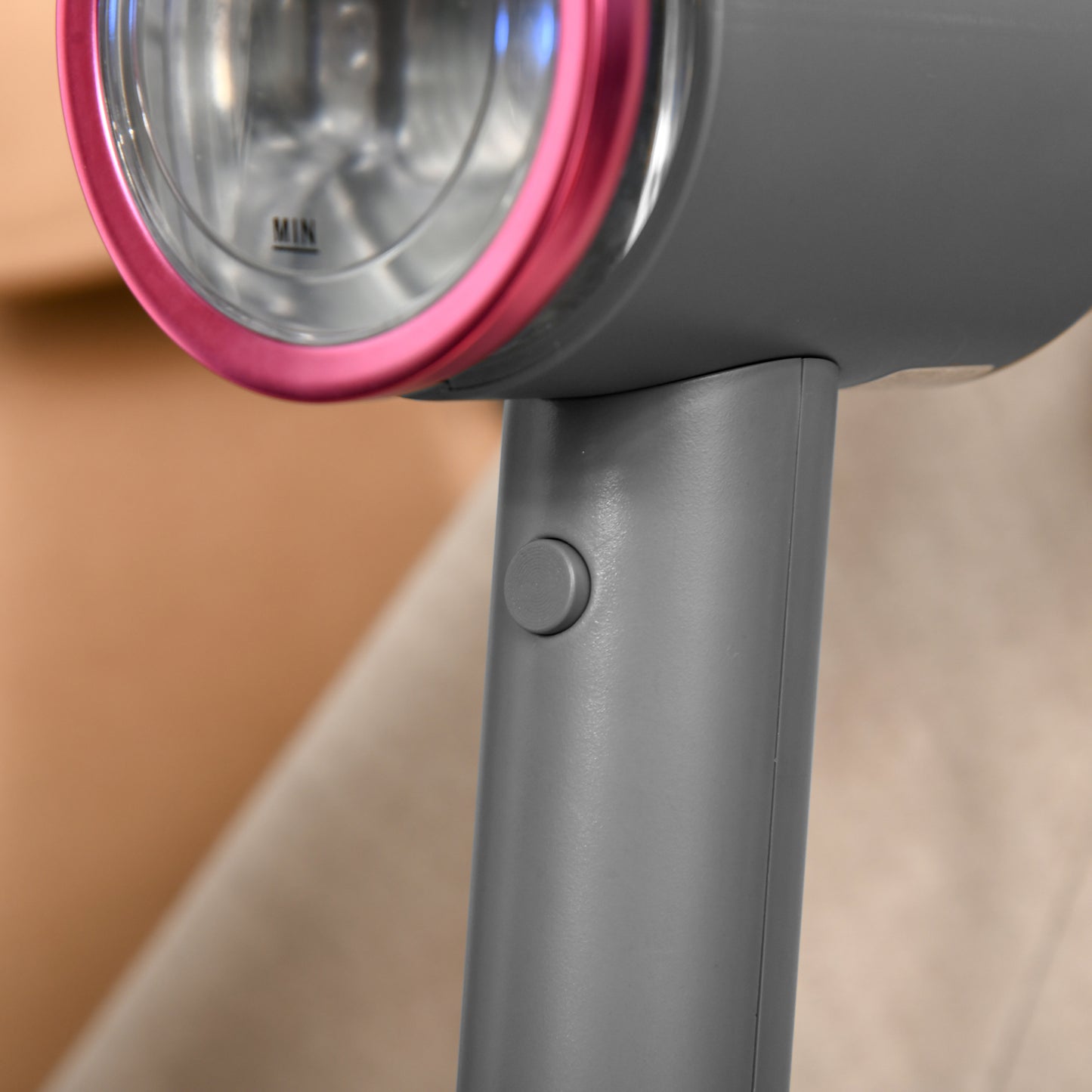 HOMCOM Dampfglätter Dampfbürste Steamer Reisebügeleisen faltbar Kleidung Hemden Dampfbügeleisen mit 160 ml Wassertank 1520 W schnelles Aufheizen Aluminium Kunststoff Grau+Rosa 27,5 x 18,2 x 9 cm