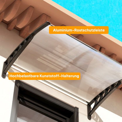 Outsunny Vordach Schutzdach, UV-Beständig, Wasserbeständig, 89x122x24cm, Weiß