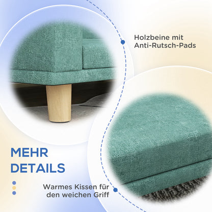 PawHut Hundebett Hundesofa Haustiersoffa, Eukolyptusholz, 98 x 67 x 25 cm, Grön