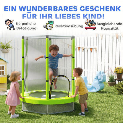 AIYAPLAY Kindertrampolin mit Sicherheitsnetz, für den Innen- und Außenbereich, 3-6 Jahre, Grün