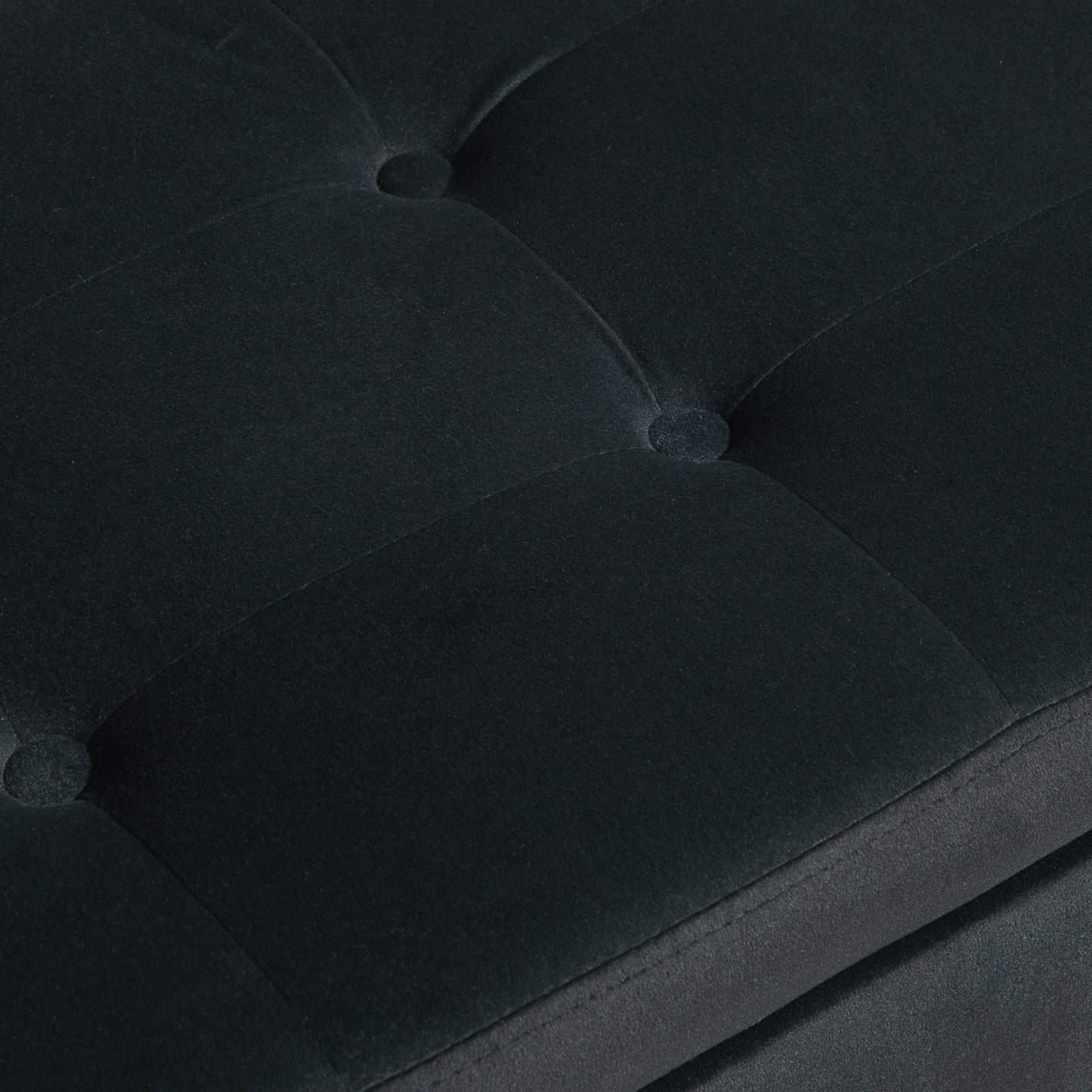 HOMCOM Sitzbank mit Stauraum und Armlehnen, Truhenbank, samtartiges Polyester, Kautschukholz, Dunkelgrau, 107 x 42 x 65 cm