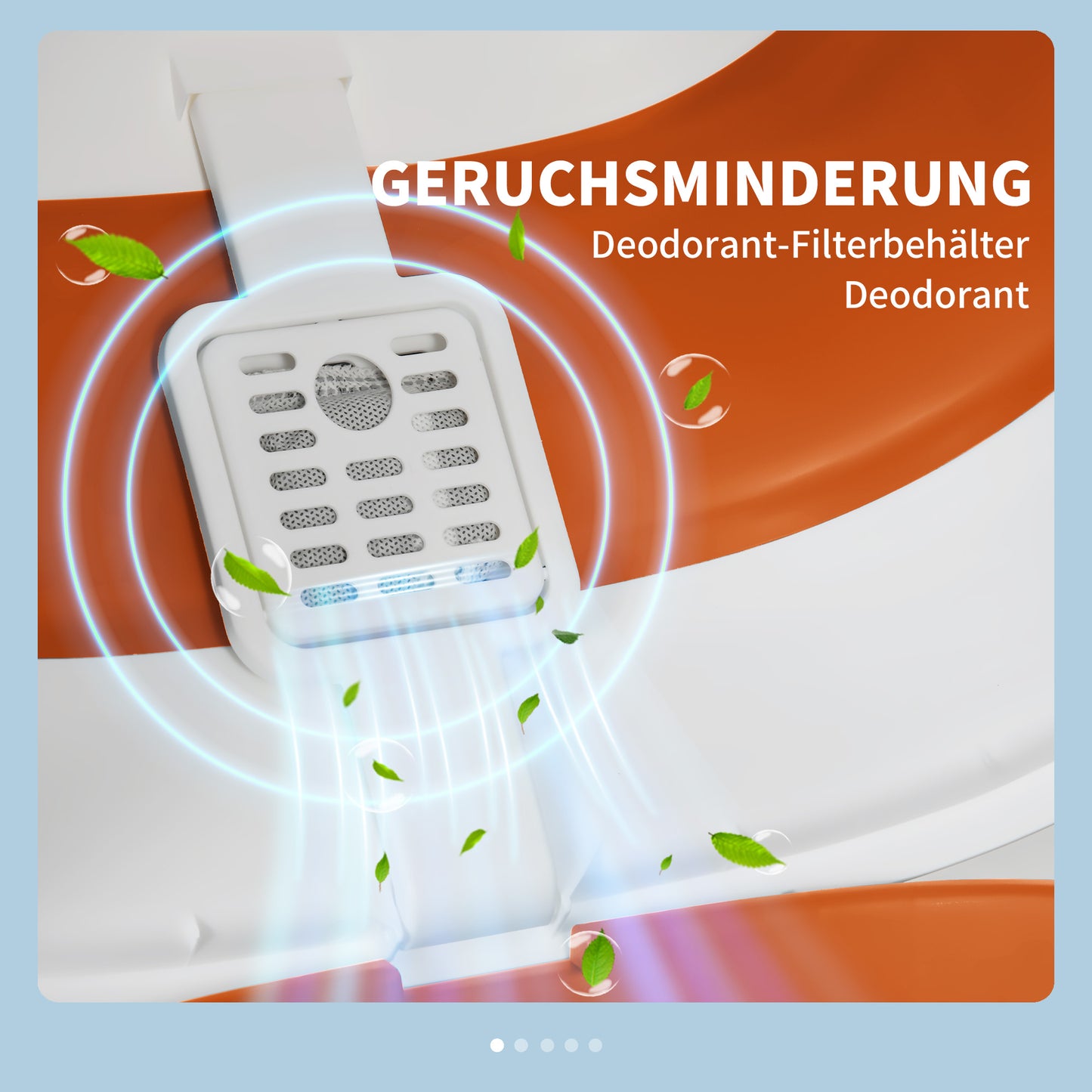 PawHut Katzentoilette, mit Deckel und Streuschaufel, für Katzen bis 5 kg, 52x41x38 cm, Weiß/Orange