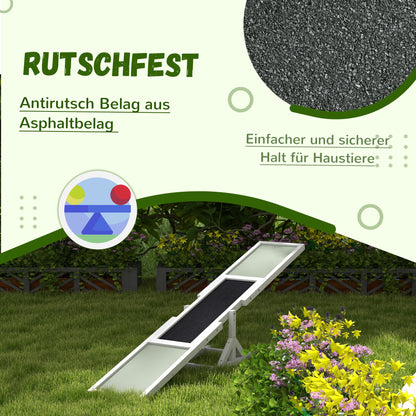 PawHut Hundewippe für Agility Training, rutschfest, bis 50 kg belastbar, 180 x 30 x 30 cm