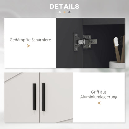 kleankin Badezimmerschrank, Badkommode, Waschbecken-Unterschrank, 2 Ebenen, Holz, Hellgrau