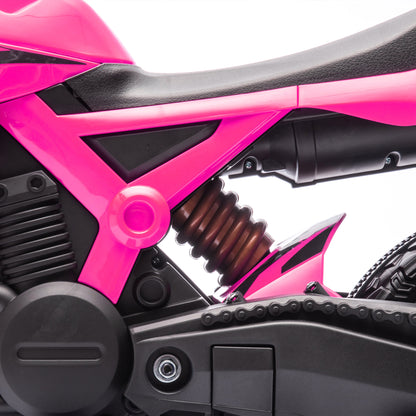 AIYAPLAY Elektro-Motorrad für Kinder, 12V Kindermotorrad mit Stützrädern, Kinderfahrzeug mit Hupe und Startgeräusch, 3 km/h, Rosa