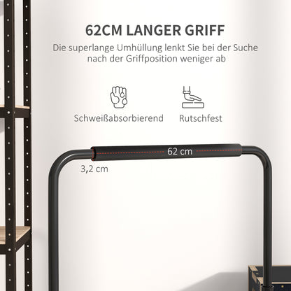 SPORTNOW Dip-Station, höhenverstellbar 80-105 cm, leicht, rutschfest, bis 120 kg, Stahl, Schwarz