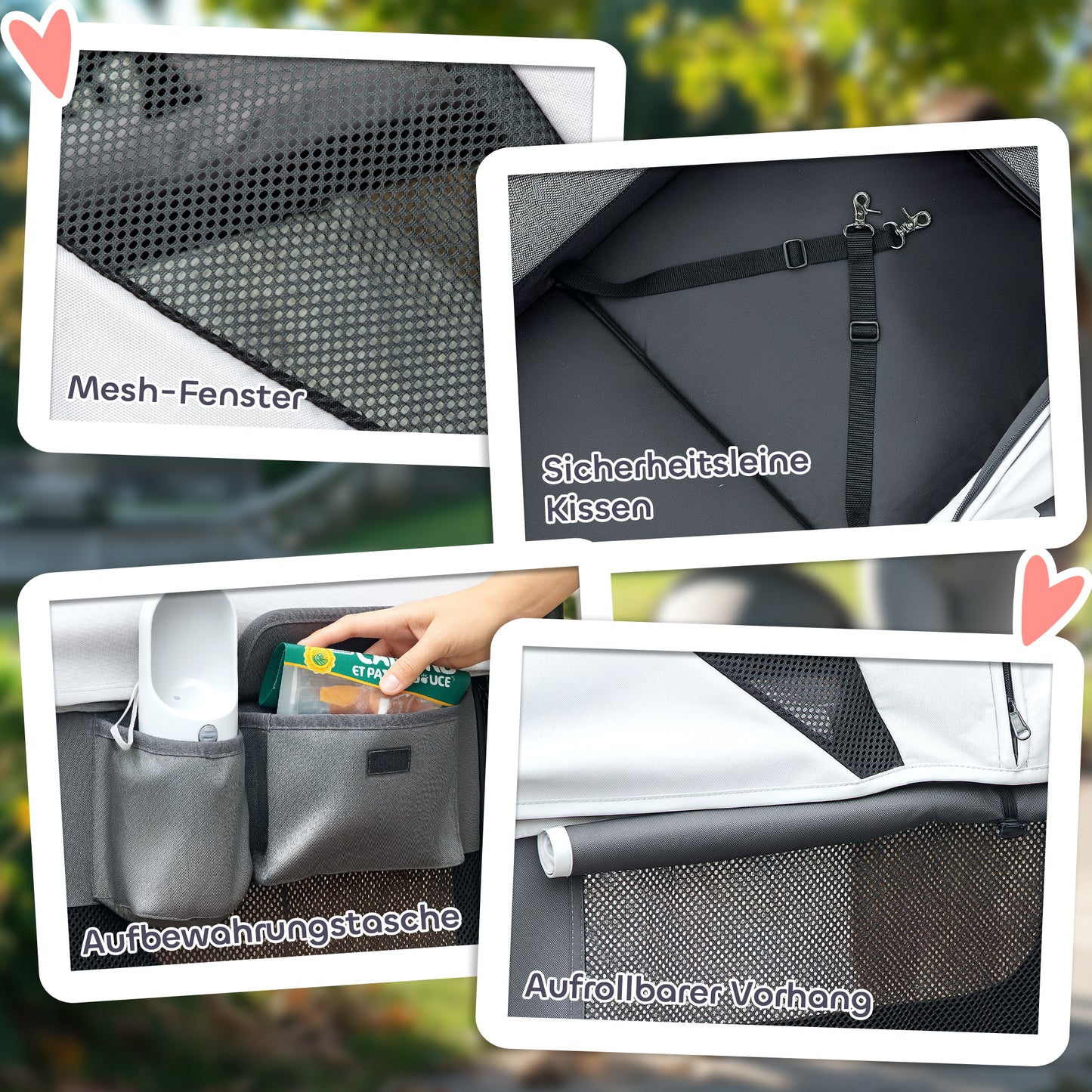 PawHut Hundewagen Hundebuggy klappbar für Hunde & Katzen bis 30 kg 110 x 65 x 102 cm Dunkelgrau