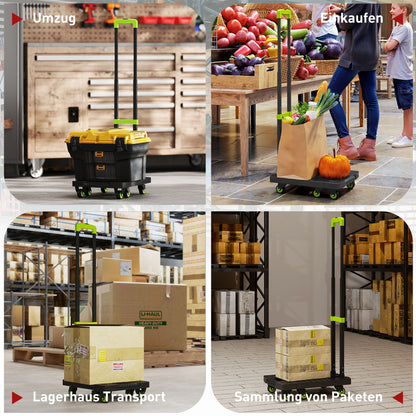 HOMCOM Sackkarre klappbar Metall Transportkarre mit Räder verstellbarem Griff 49 x 35 x 102 cm Grün