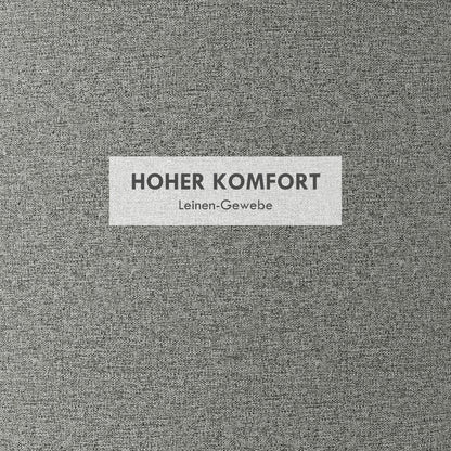 HOMCOM Hocker Polsterhocker, Leinen, versteckter Stauraum, umkehrbarer Deckel, 5 6cm x 56 cm x 42 cm, Grau + Natur