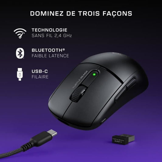 Wireless Gaming Mouse - TURTLE BEACH - Burst II Air - Black