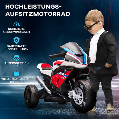 HOMCOM Kindermotorrad, Elektromotorrad, Scheinwerfer, 3 Musikmodi, für Kinder 1,5-5 Jahre, Rot, 82,5 x 42 x 54cm