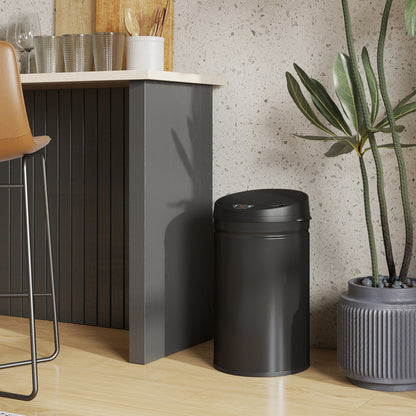 HOMCOM 30 Liter Sensor-Mülleimer mit Soft-Close-Funktion, berührungsfreier Abfalleimer aus Edelstahl für hygienische Küchen