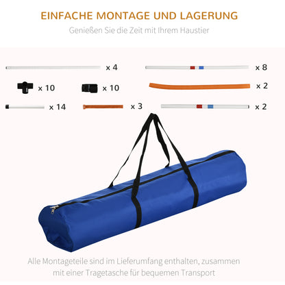 PawHut 3-tlg. Hunde Agility Set Training für Haustiere Hundetrainigsset Inklusive Tasche Leicht zu tragen Kunststoff Weiß+Gelb