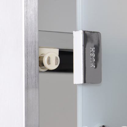 HOMCOM Medizinschrank aus Edelstahl Arzneischrank zur Medikamenten-Aufbewahrung, Abschließbar Medikamentenschrank mit 3 Fächer, Glastür 25 x 12 x 48 cm, Silber