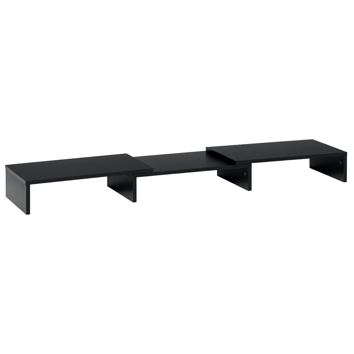 Vinsetto Monitorständer Monitor Stand Dual Bildschirmerhöhung Verstellbare Länge und Schwenkwinkel Bildschirmständer für PC Notebook Laptop Drucker 80-117 x 23,5 x 10 cm Schwarz
