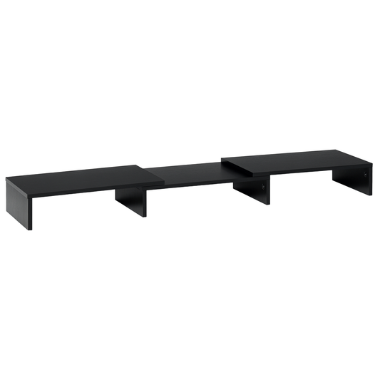 Vinsetto Monitorständer Monitor Stand Dual Bildschirmerhöhung Verstellbare Länge und Schwenkwinkel Bildschirmständer für PC Notebook Laptop Drucker 80-117 x 23,5 x 10 cm Schwarz
