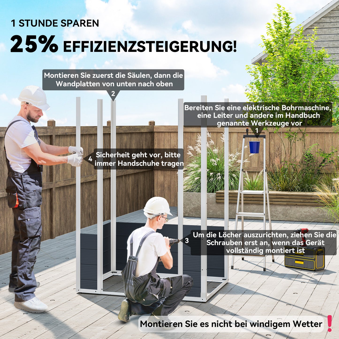Outsunny Gerätehaus Kunststoff 1,9m² 134x104x204cm Geräteschuppen mit Satteldach Tür wetterfest Gartenhaus Outdoor Garten Schuppen Schrank für Hinterhof Außenbereich Dunkelgrau