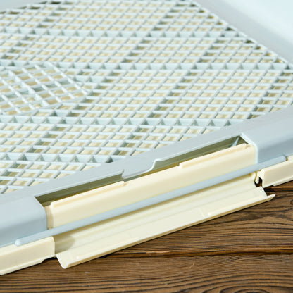 PawHut Hundetoilette Welpentoilette Hundeklo, 2 Lagen, Kunstrasen, wiederverwendbar, 63 x 48.5 x 6 cm, Grün + Weiß