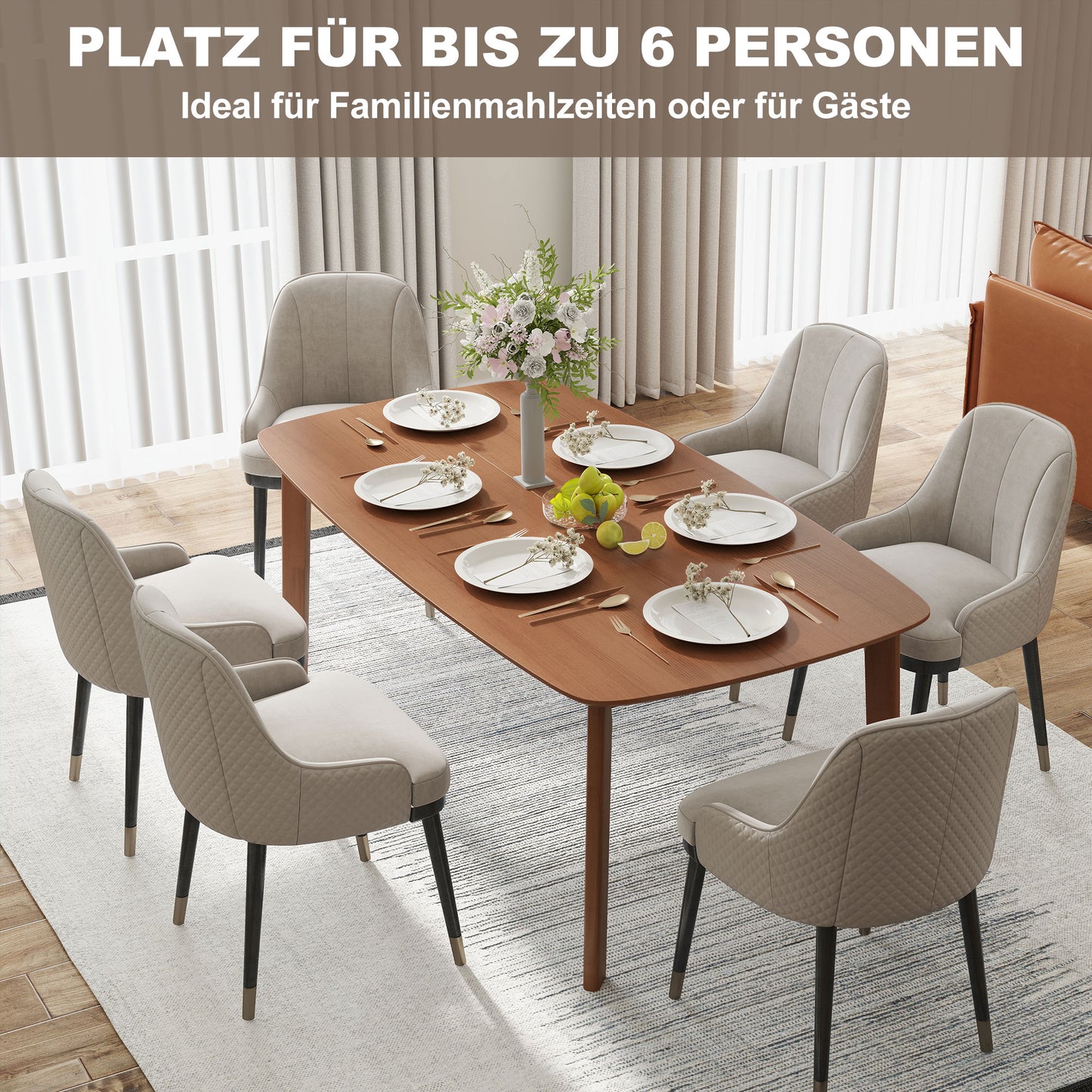 HOMCOM Esstisch, Landhausstil, lackierte Oberfläche, Holz, 150 x 80 cm, Braun