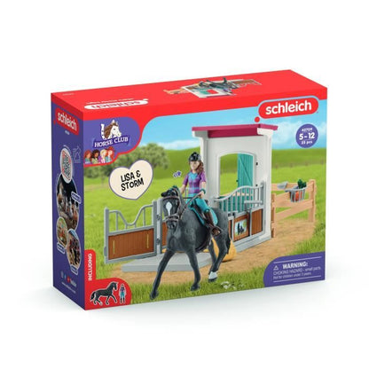 Horse Box Lisa and Storm, Horse figurine and accessories, SCHLEICH 42709 Horse Club, from 5 years old