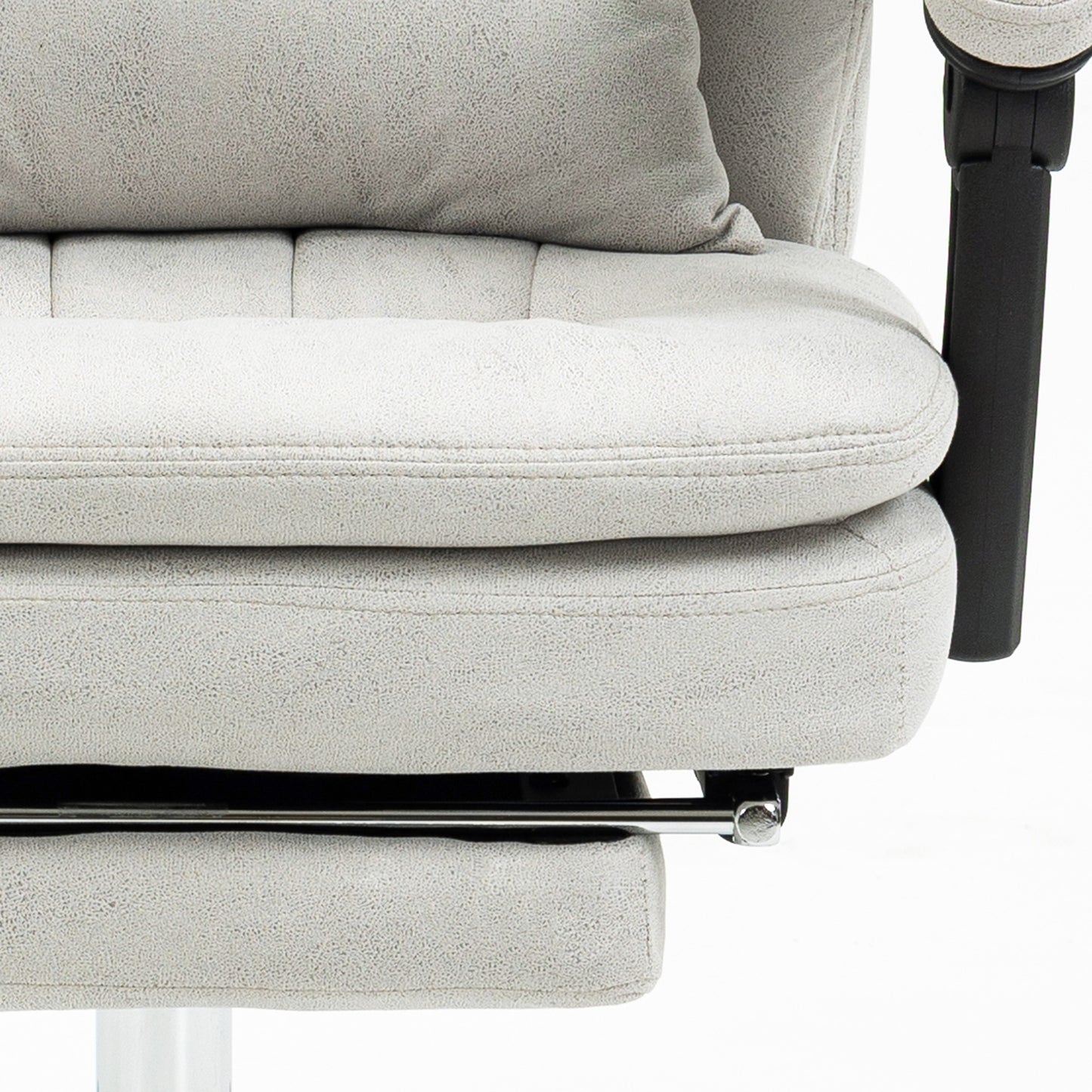 Vinsetto Bürostuhl mit Massage- und Heizfunktion, ergonomisch, 66x67x110-118cm, Cremeweiß