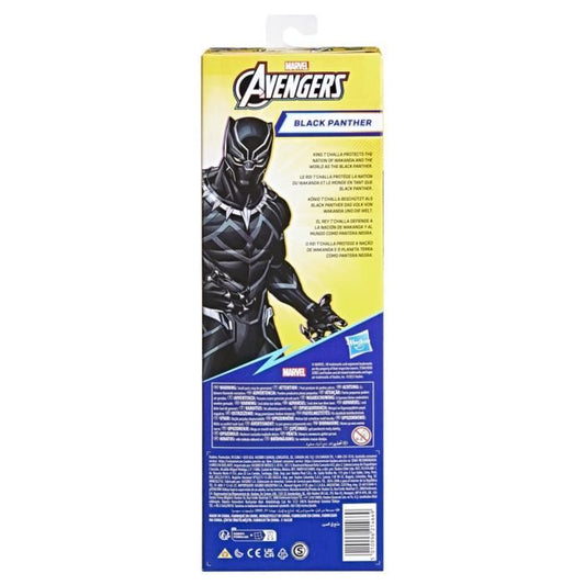 Black Panther 30 cm Action Figure, Avengers Titan Hero Series Toy for Kids Ages 4 and Up, Marvel