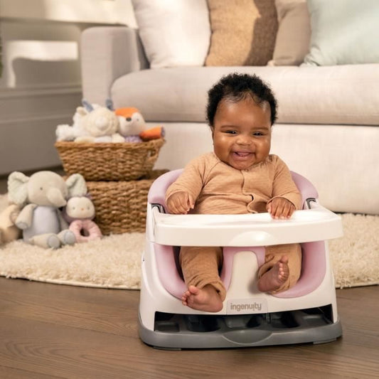 INGENUITY 2-in-1 booster seat with integrated storage tray, peony, from 6 months
