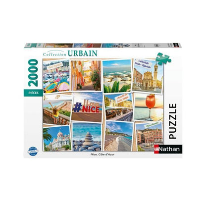 2000-piece puzzle, Nice, Côte d'Azur, Adults and children from 14 years old, Urban Collection, France, 12001613, Nathan